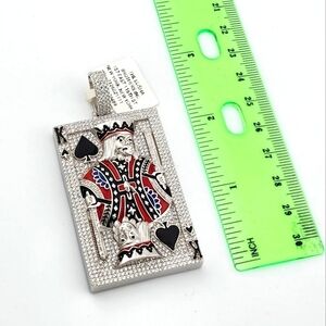 King Card 925 Silver with enmal and cubic zarconia